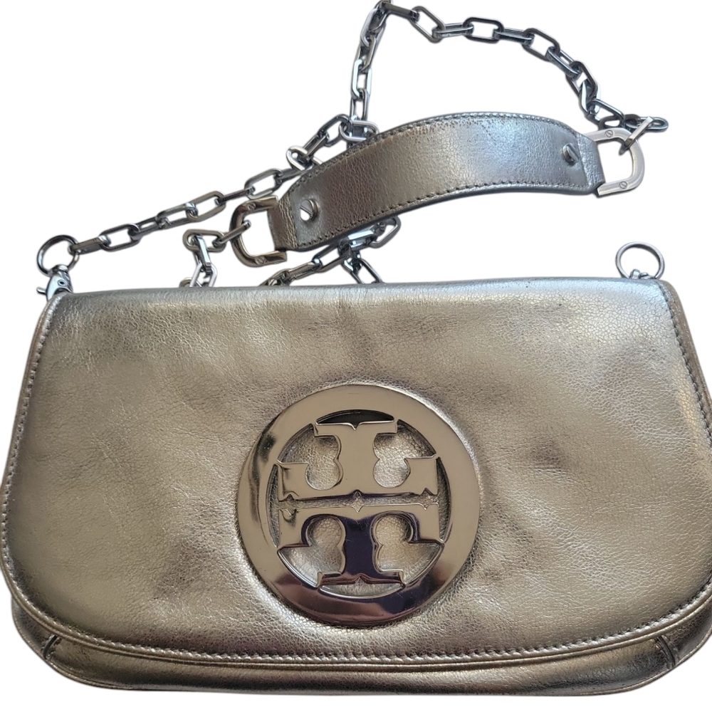 Tory Burch Silver Chain Strap Shoulder Bag